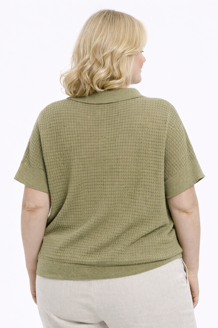 Kaki Gebreide Polotrui