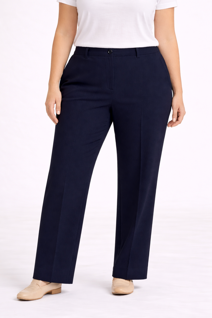 Blauwe Rechte Broek Met Rits