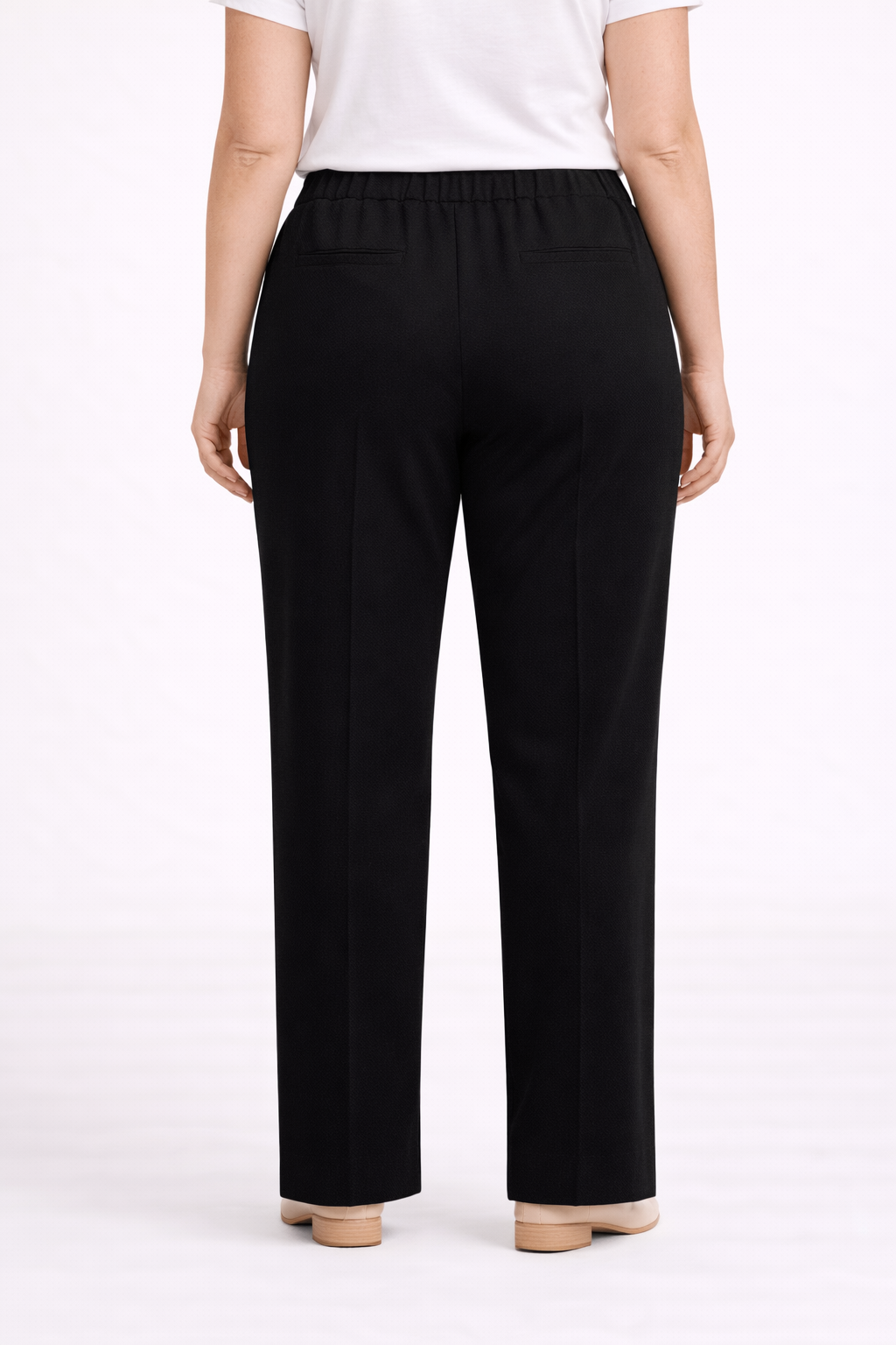 Zwarte Rechte Broek Met Rits