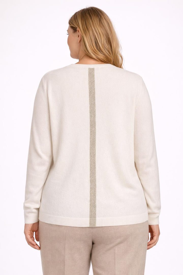 Ecru Elegante Kasjmier Trui Met Chic Detail