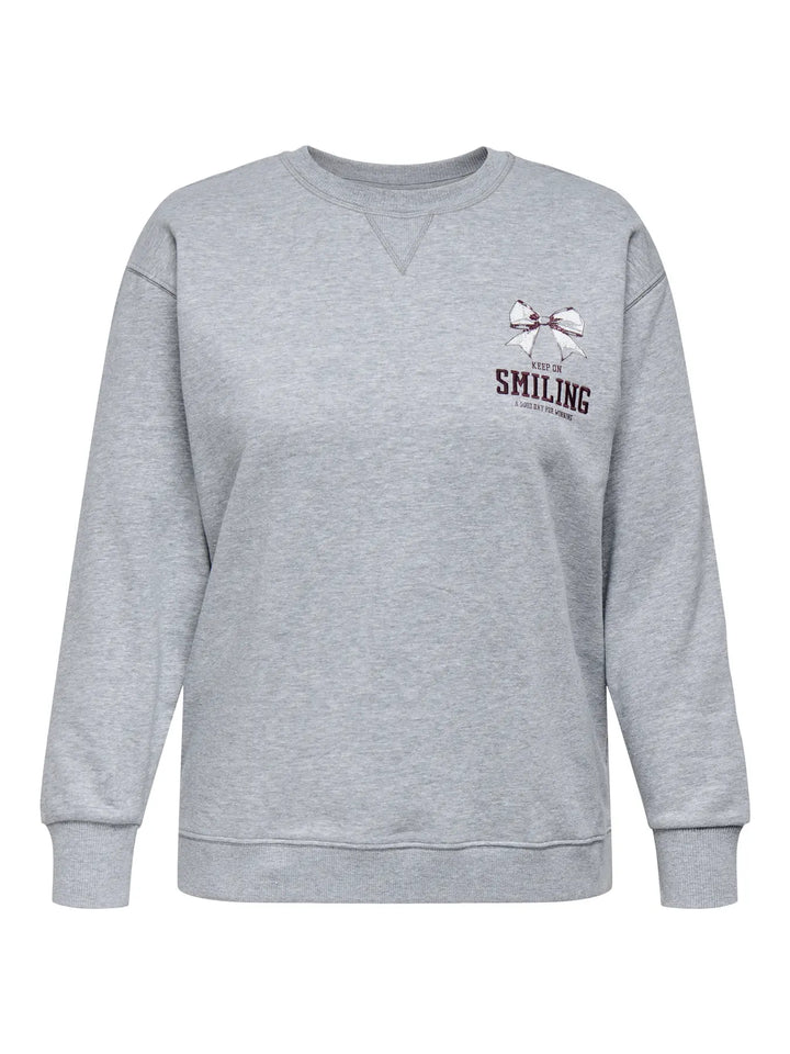 Grijze Plussize Sweatshirt Met Print