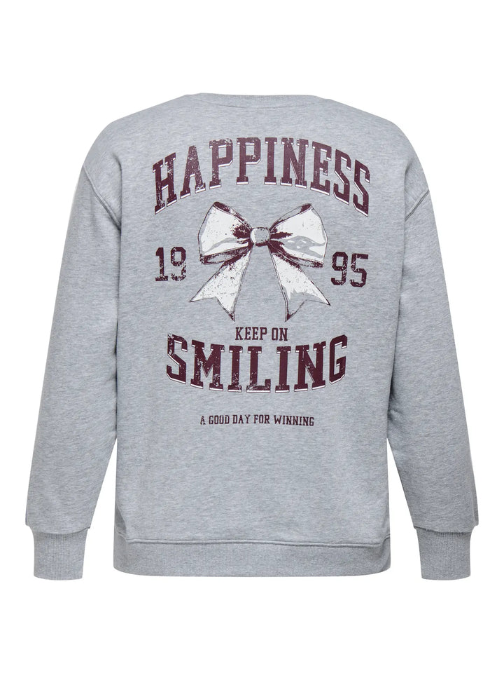 Grijze Plussize Sweatshirt Met Print