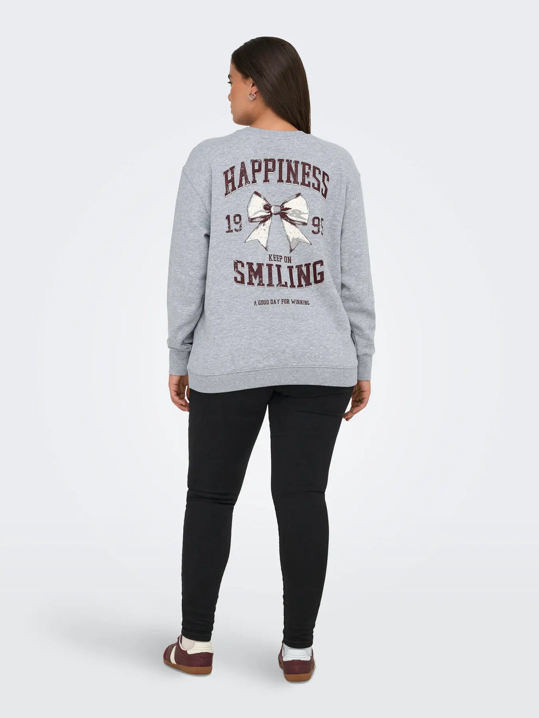 Grijze Plussize Sweatshirt Met Print