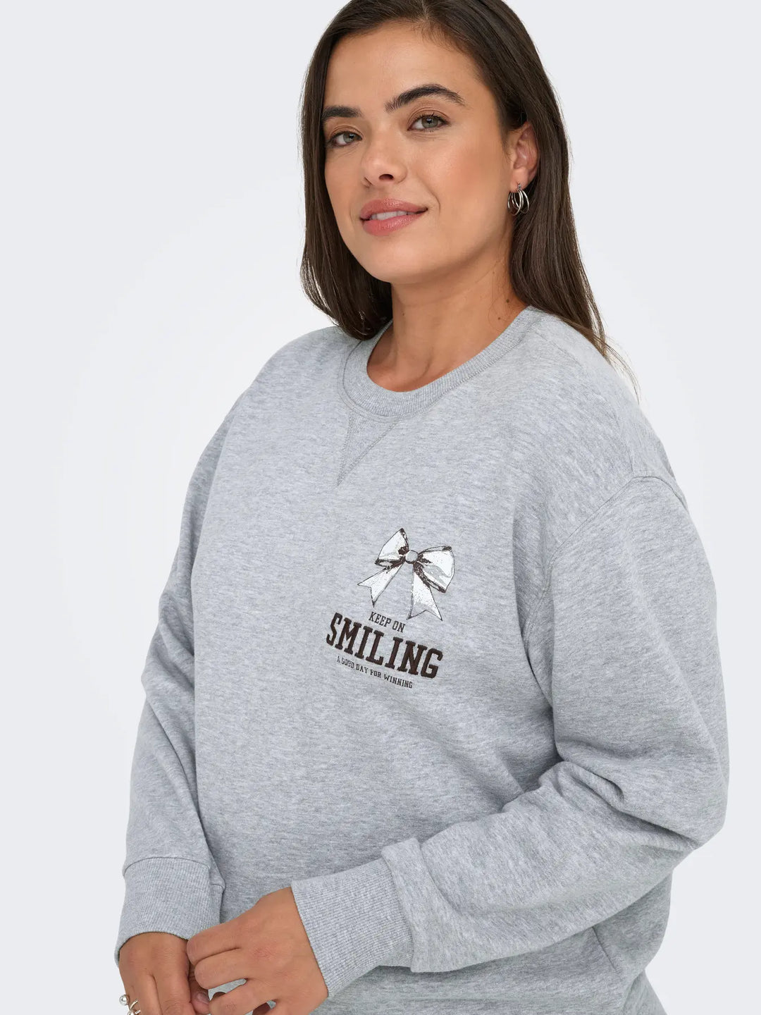 Grijze Plussize Sweatshirt Met Print