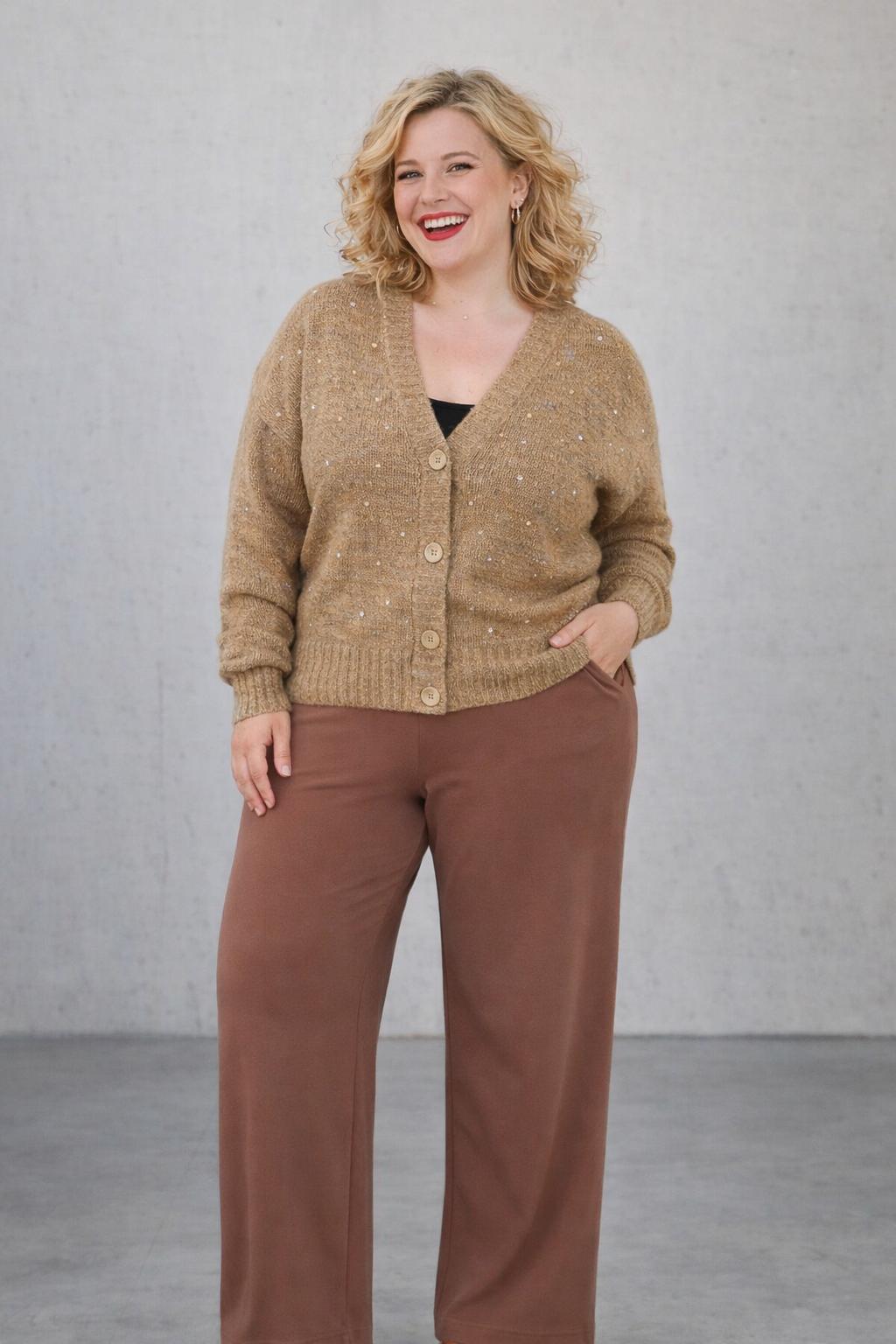 Taupekleurige Jersey Broek