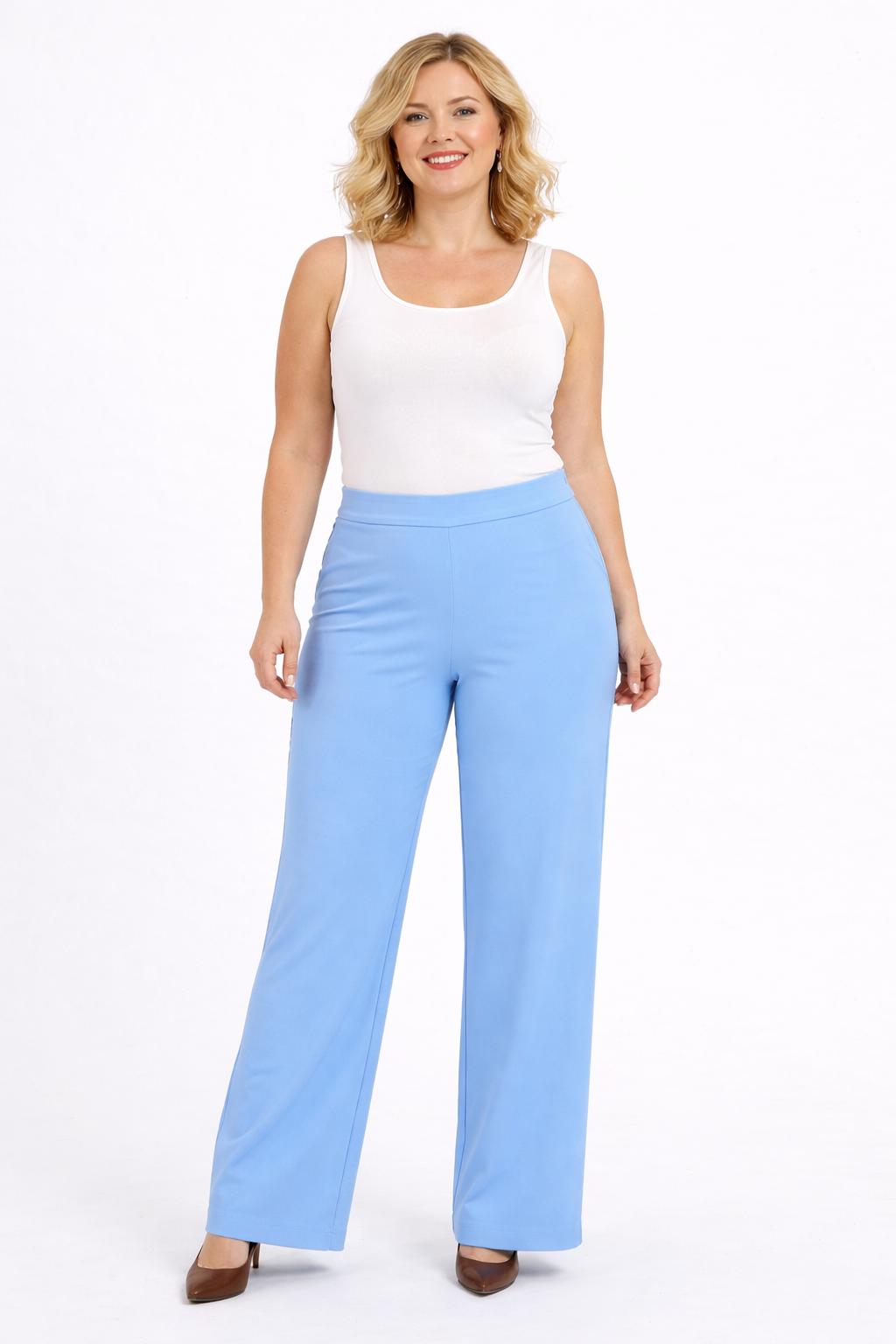 Lichtblauwe broek met rechte pijp