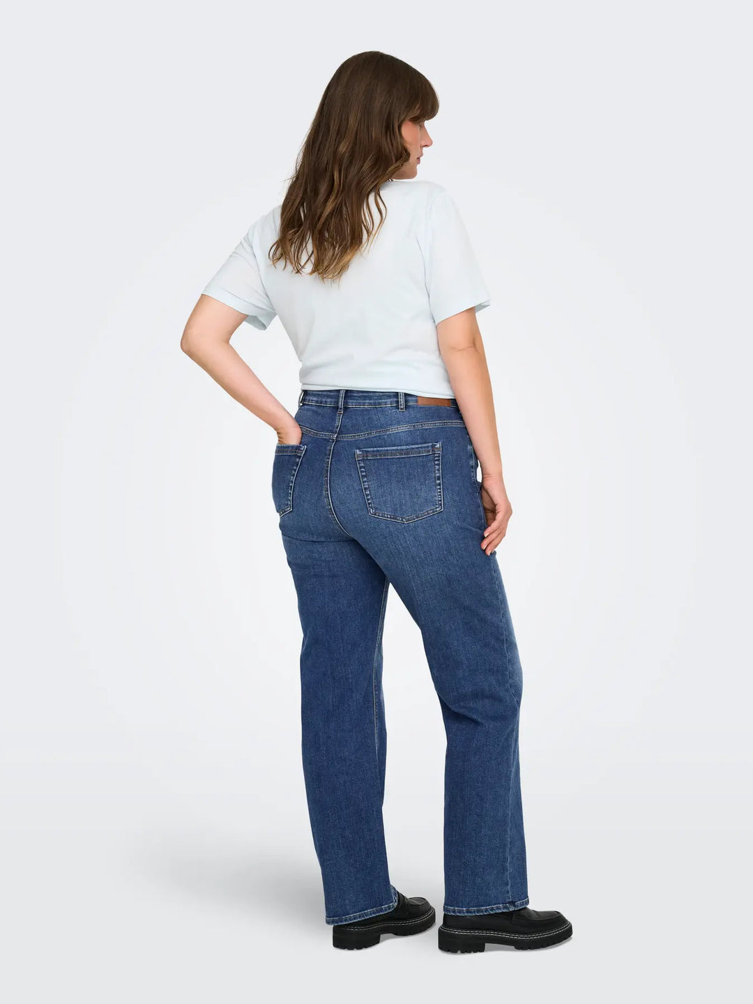 Trendy Straight Jeans In Dark Blue Denim