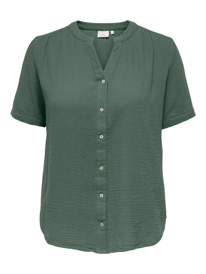 Groene Katoenen Blouse Met Knopen