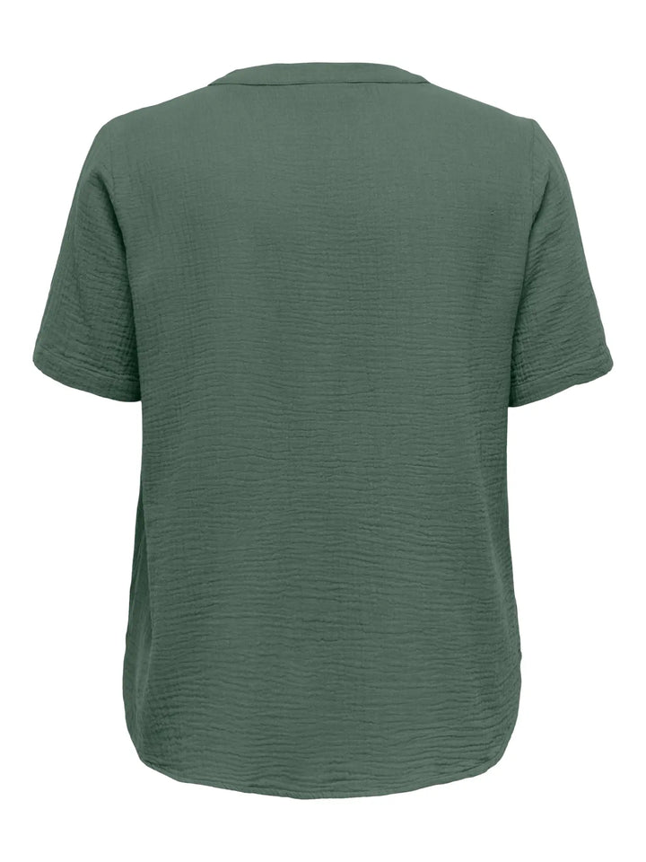 Groene Katoenen Blouse Met Knopen