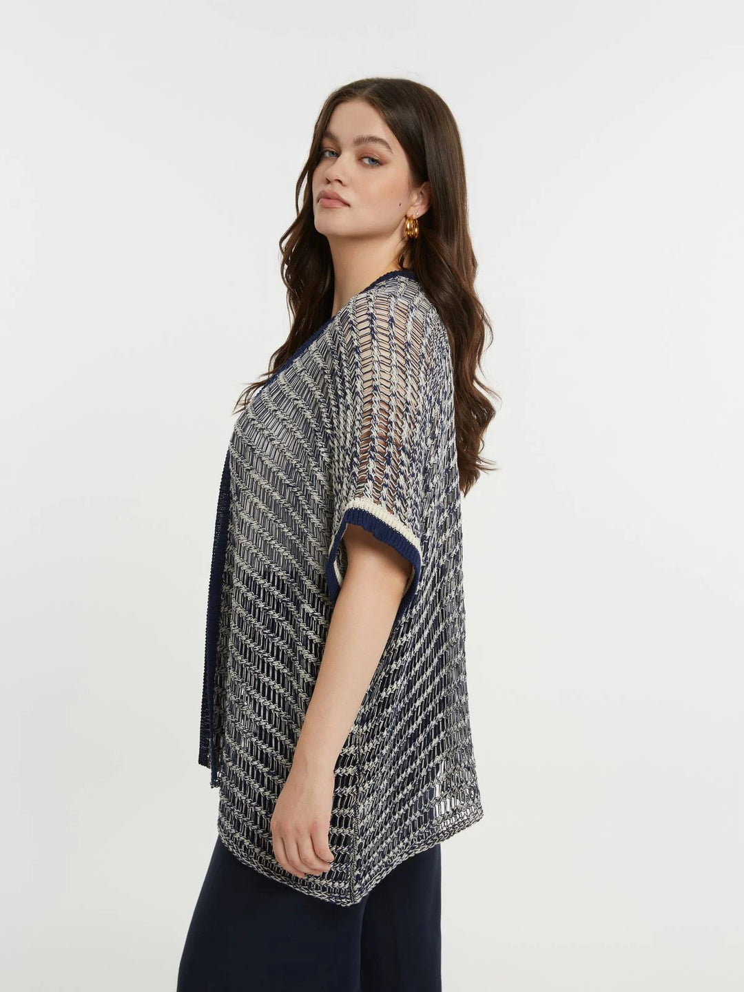 Gehaakte Marineblauwe Cardigan