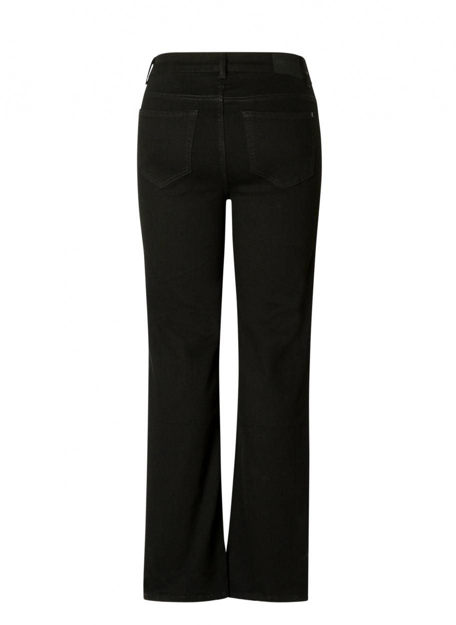 zwarte jeansbroek met rechte pijpen-base level curvy-axent