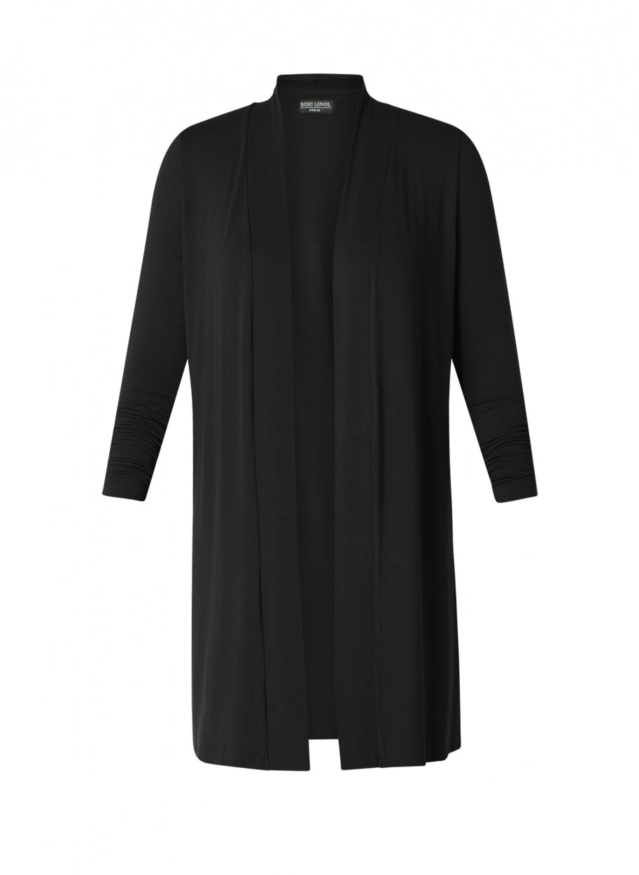 basis vest ayla long in zwart - base level curvy - - grote maten - dameskleding - kledingwinkel - herent - leuven