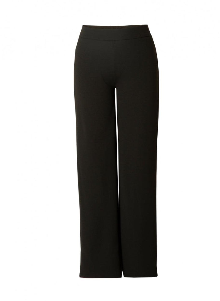 zwarte wijde broek met een elastische tailleband - base level curvy - - grote maten - dameskleding - kledingwinkel - herent - leuven