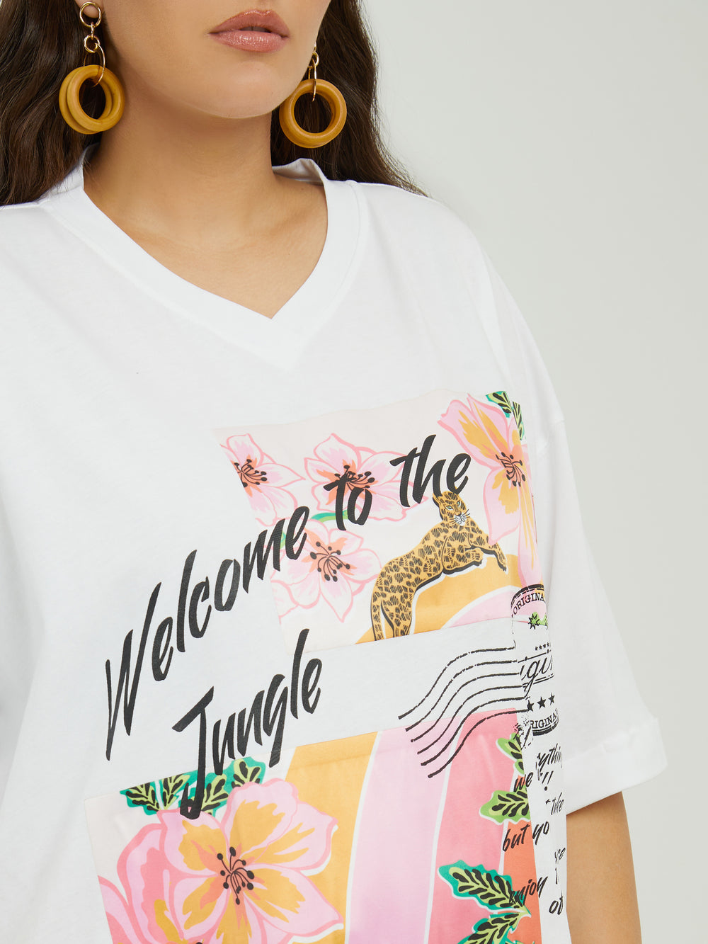 oversized t-shirt met jungle print-mat fashion-7901,1084