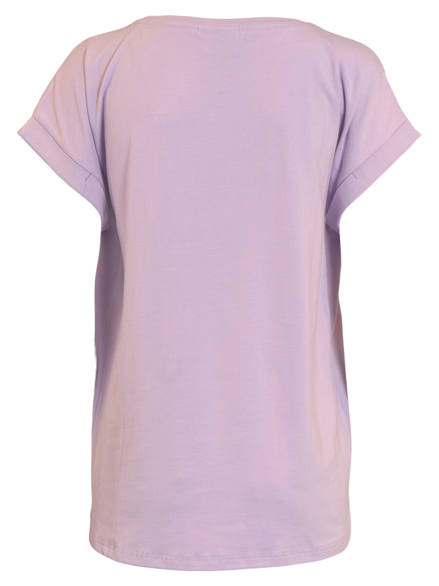 t-shirt met ronde hals in lila