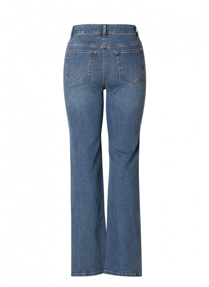 mid blue jeans met rechte pijpen-base level curvy-