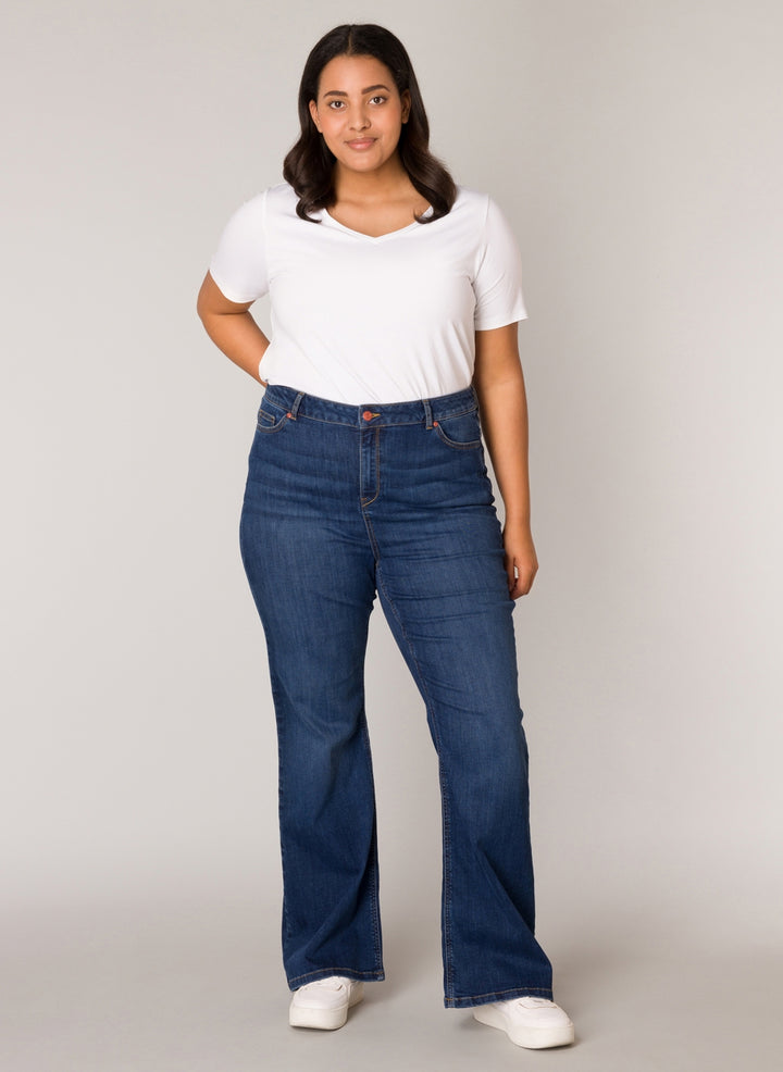 comfortabele denim high rise jeans-base level curvy-axent
