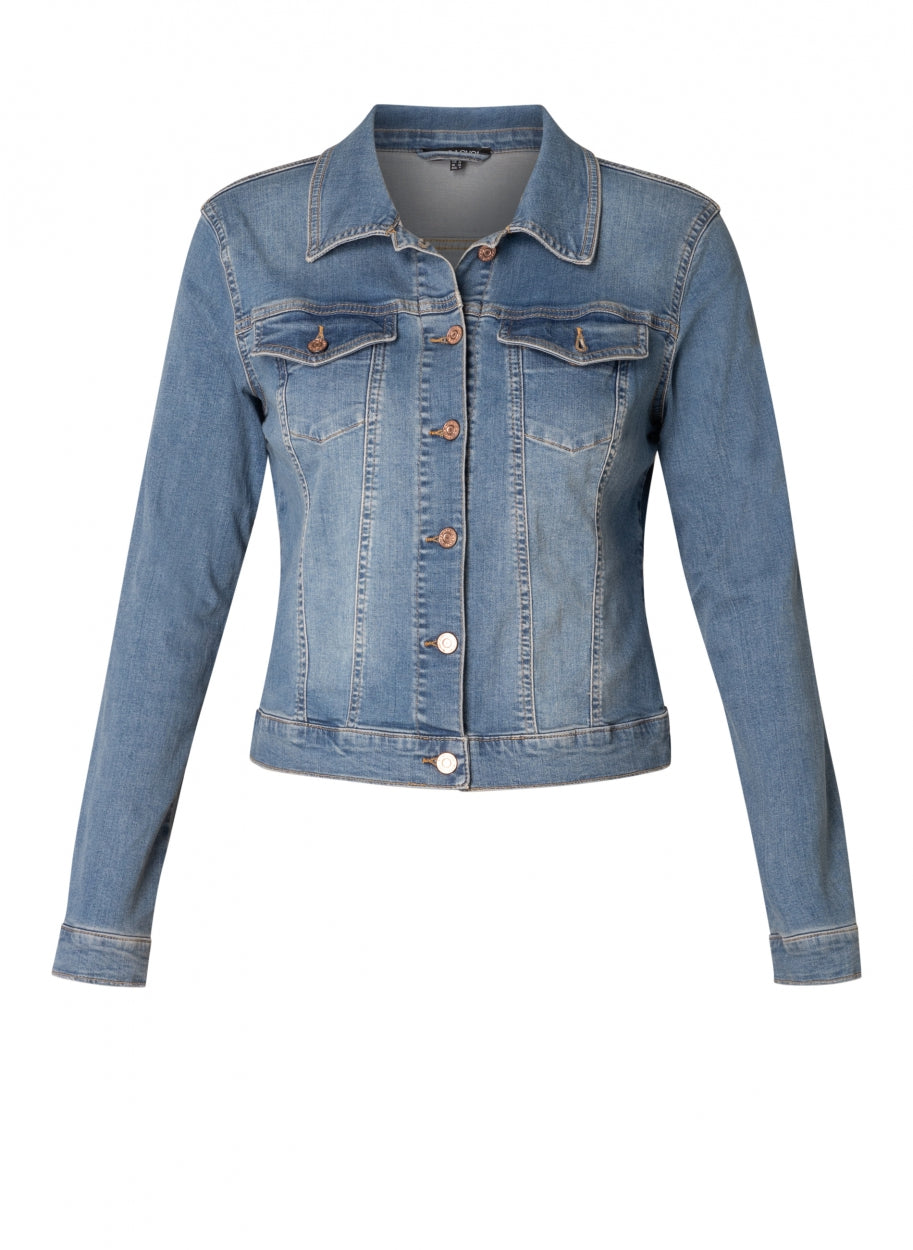 jeansvest in mid blue-base level curvy-