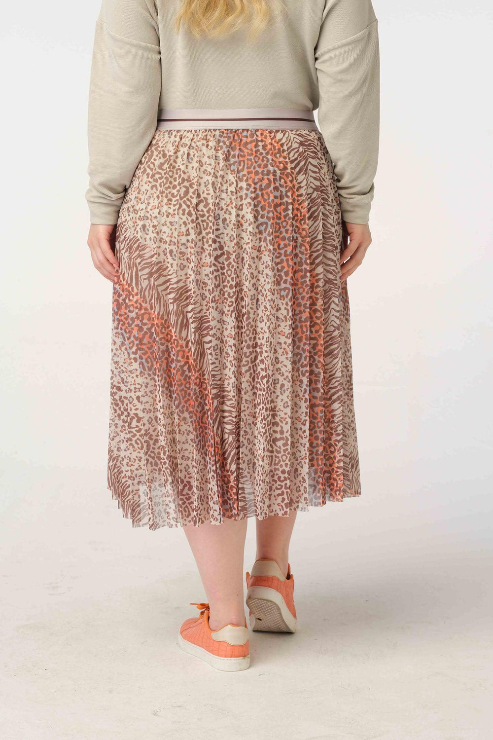 zomerse rok in luchtige mesh en leuke print - no secret - 220126502-8029 - grote maten - dameskleding - kledingwinkel - herent - leuven