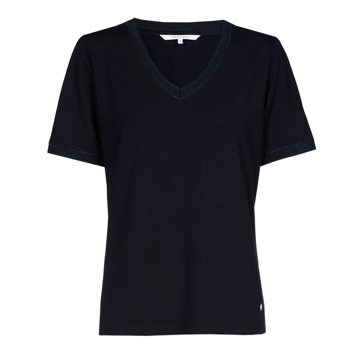 blauw t-shirt met v-hals-xandres essentials-