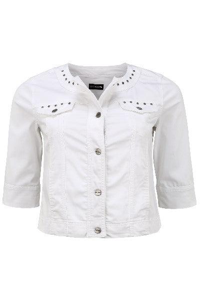 wit vestje met toffe studs - doris streich - 390199 - grote maten - dameskleding - kledingwinkel - herent - leuven