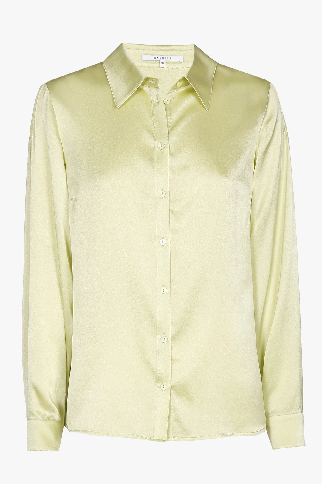 zijde blouse in green wash-xandres-