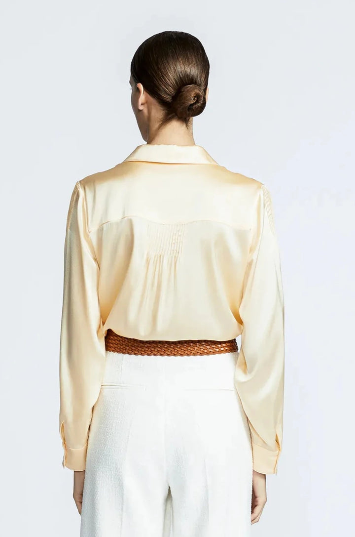 zijde blouse in vanilla