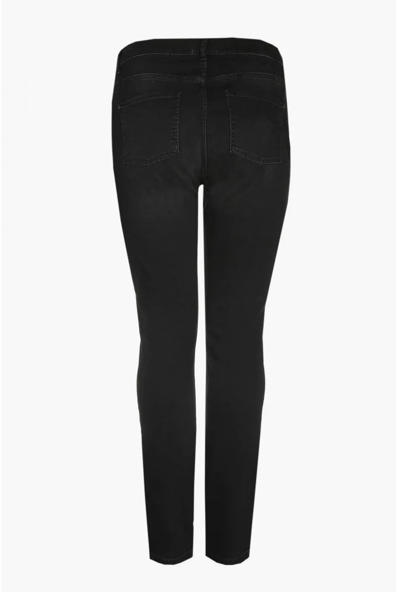 zwarte extra lange jeansbroek-xandres essentials-