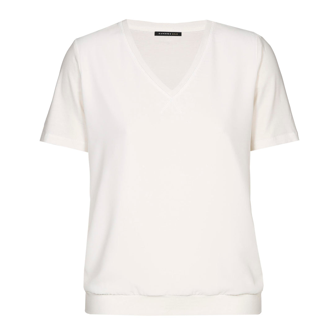 shirt met vooraan luchtige crêpe - xandres essentials - - grote maten - dameskleding - kledingwinkel - herent - leuven