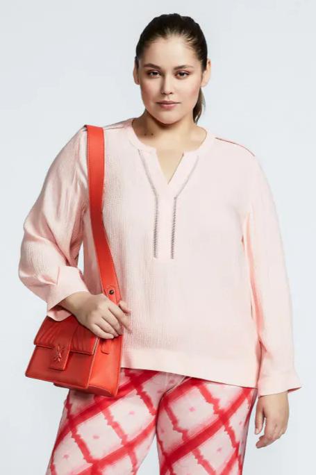 roze blouse van viscose-xandres-axent